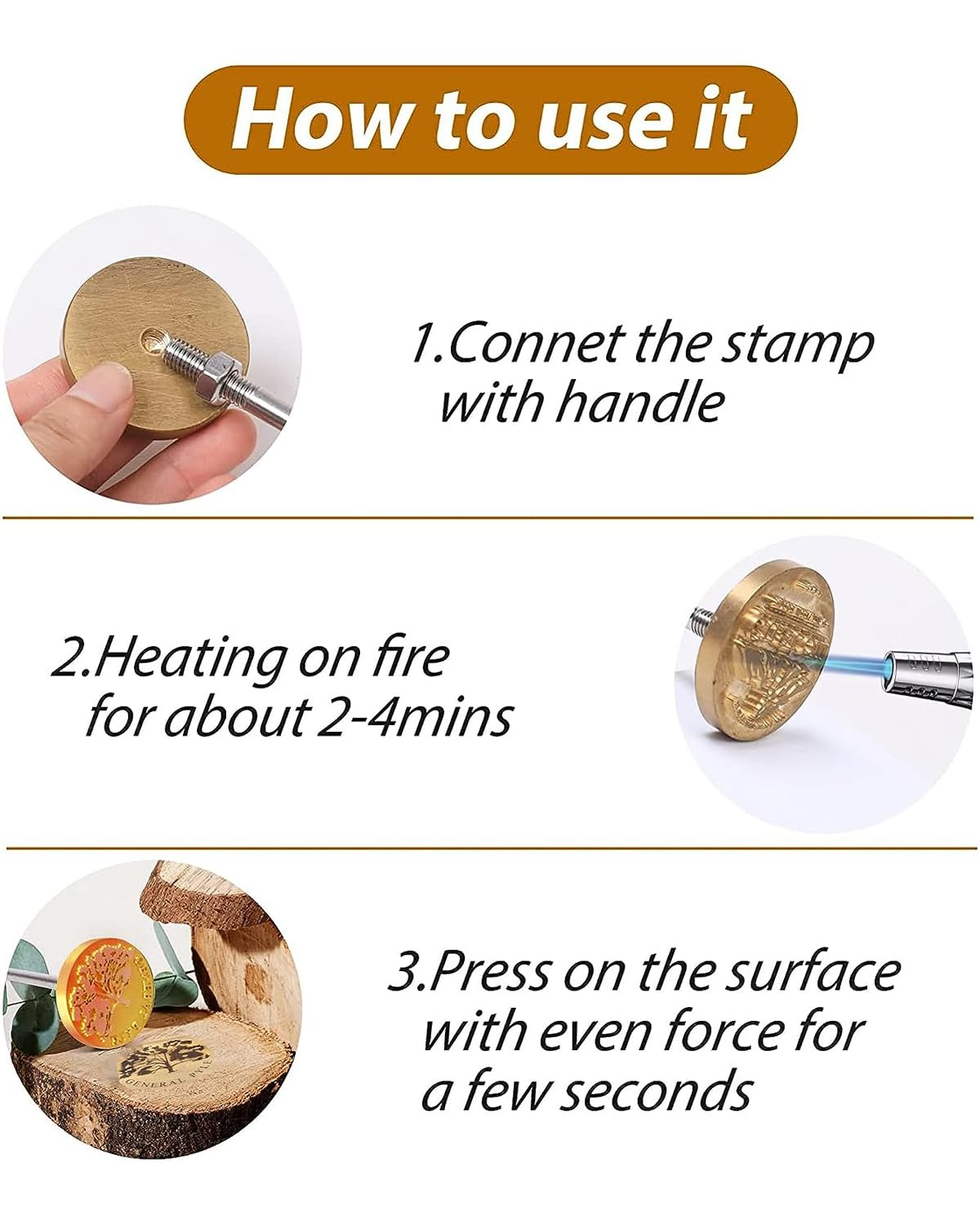 Custom Branding Iron with Wooden Handle for Wood and Leather Craftsmen Arokimi