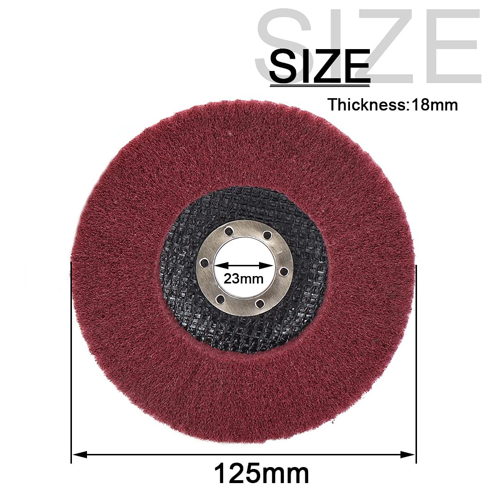 SI FANG 10Pcs 5 x 7/8 Inch Nylon Fiber Flap Polishing Wheel Disc, Scouring Pad Buffing Wheel for Angle Grinder, Sanding Pads for Grinding, Mirror - WoodArtSupply