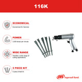 Ingersoll Rand 116 Standard Duty Air Hammer, 116K - Tool plus 5 Piece Chisel Set Ingersoll Rand
