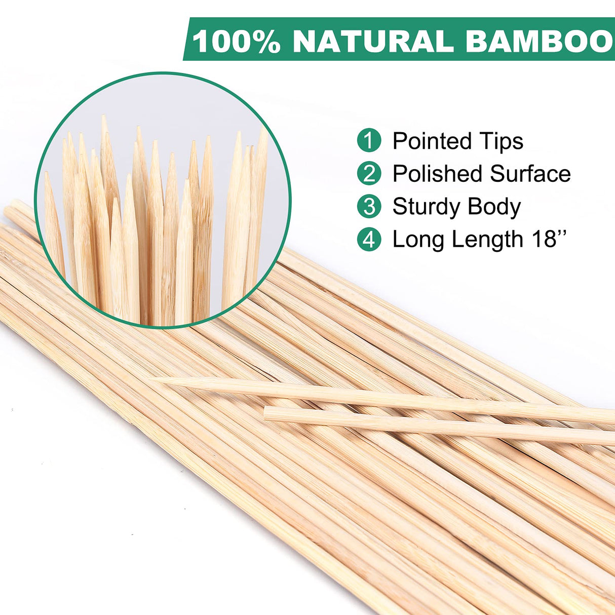 40 Pack 18'' Natural Bamboo Plant Stakes, Wood Plant Supports, Wood Garden Sticks for Plants Tomato Floral Potted, Wooden Sign Posting Garden Sticks Newflager