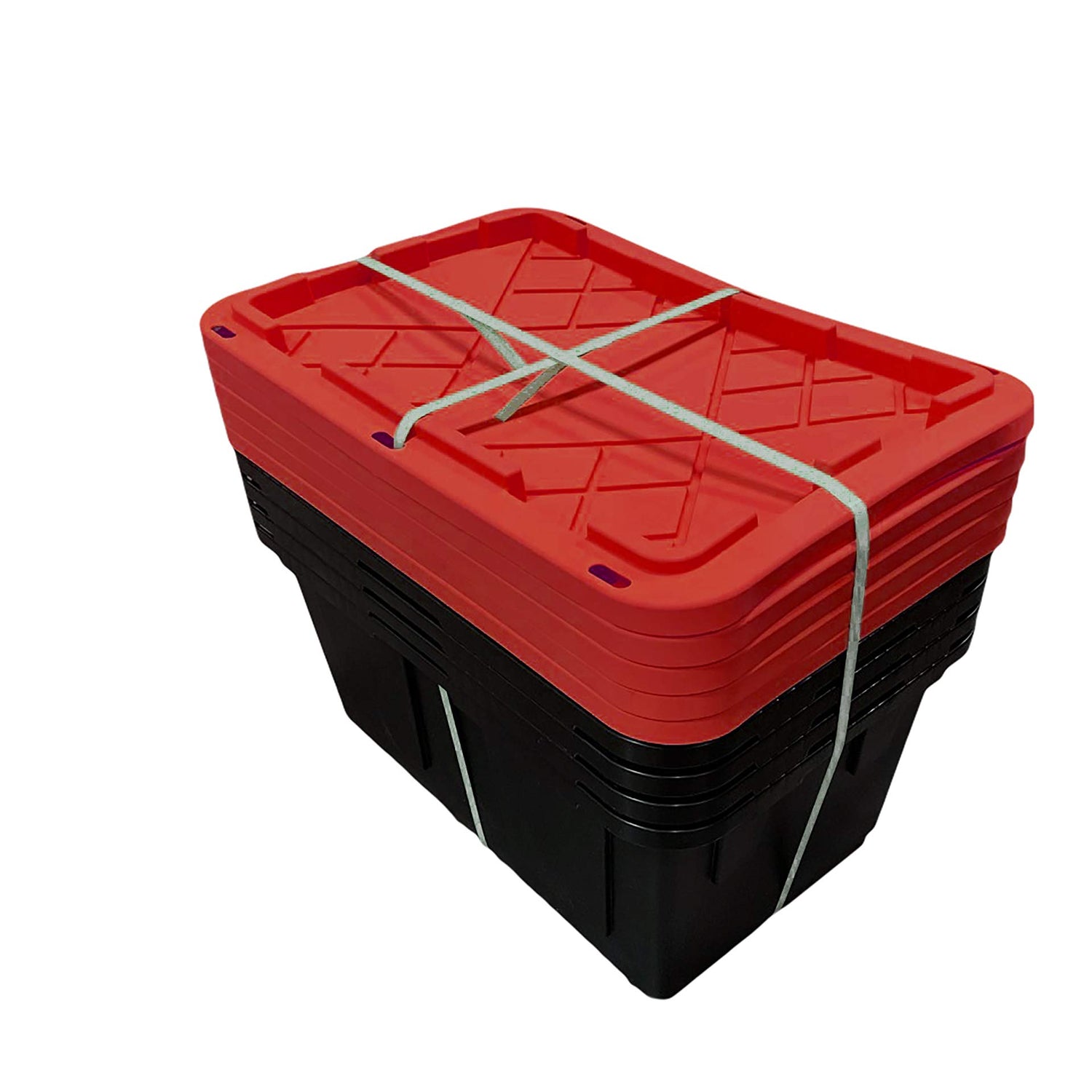 MonsterRAX 27 Gallon Storage Bins - Stackable, Lockable, 5-pack (Red) MonsterRAX Storage Solutions