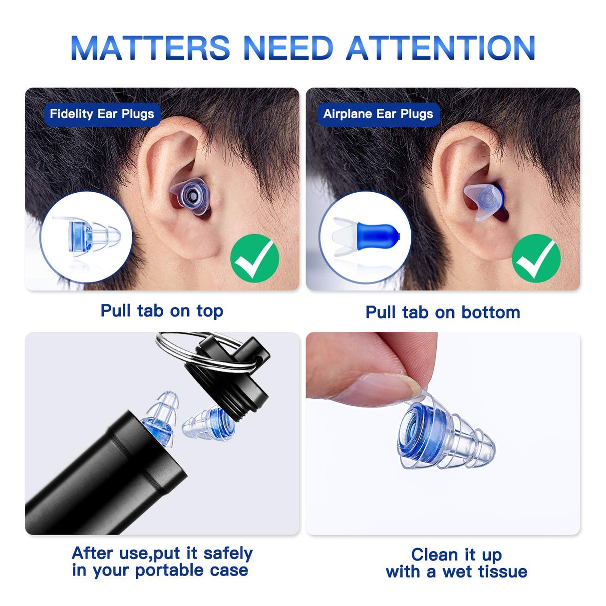 SureFire EP4 Sonic Defenders Plus filtered Earplugs, triple flanged design, reusable, Black, Medium SureFire