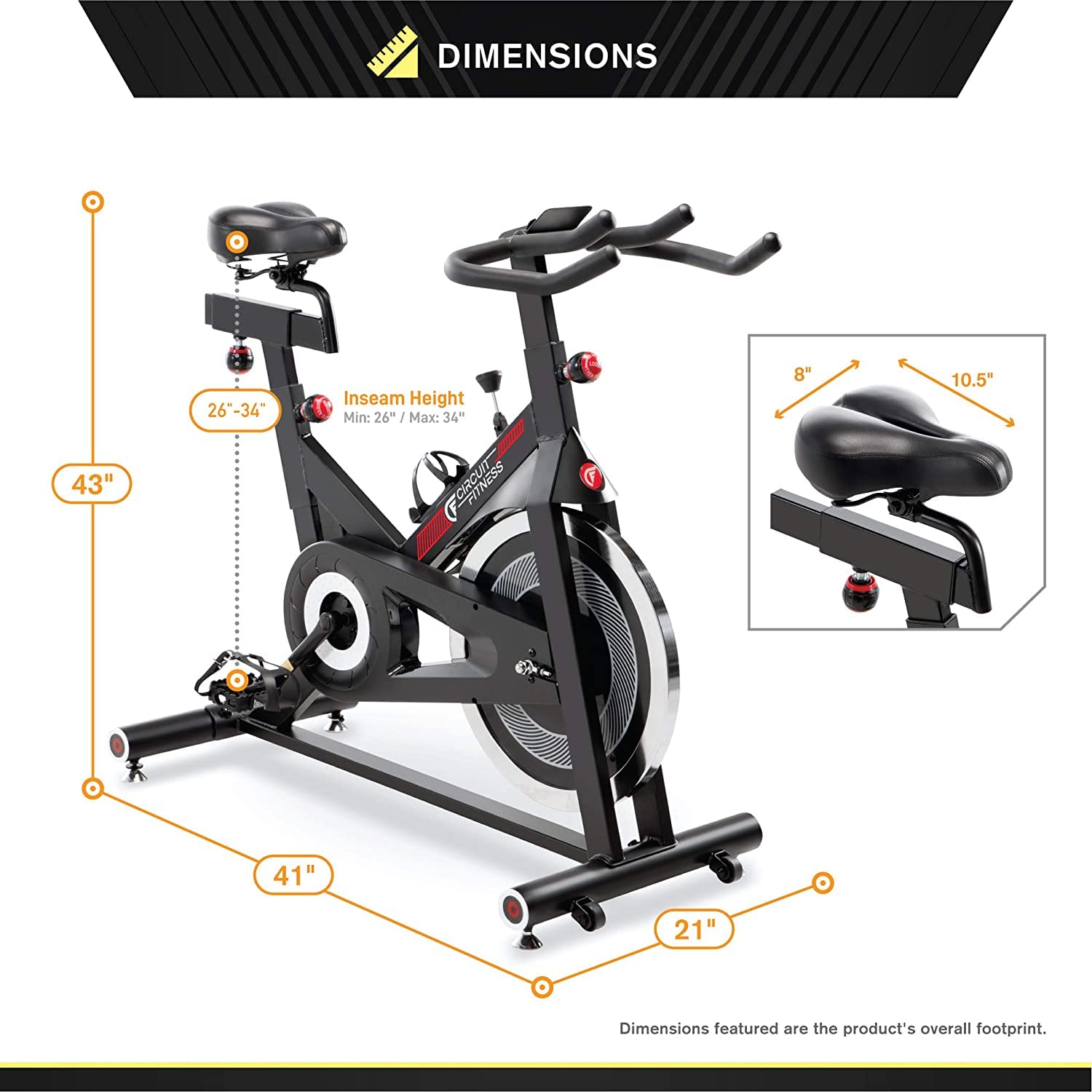 Circuit Fitness Club Revolution Cycle for Cardio Exercise - Red CIRCUIT FITNESS