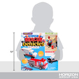 Made By Me Build & Paint Rescue Vehicles, Paint Your Own Firetruck, Police Car & Ambulance, DIY Wooden Vehicles, Great Weekend Activity, Car Birthday Made By Me