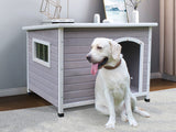 33.4" Wood Dog Houses Outdoor, Weatherproof Dog Houses Outside with Door Cute Wooden Rockever