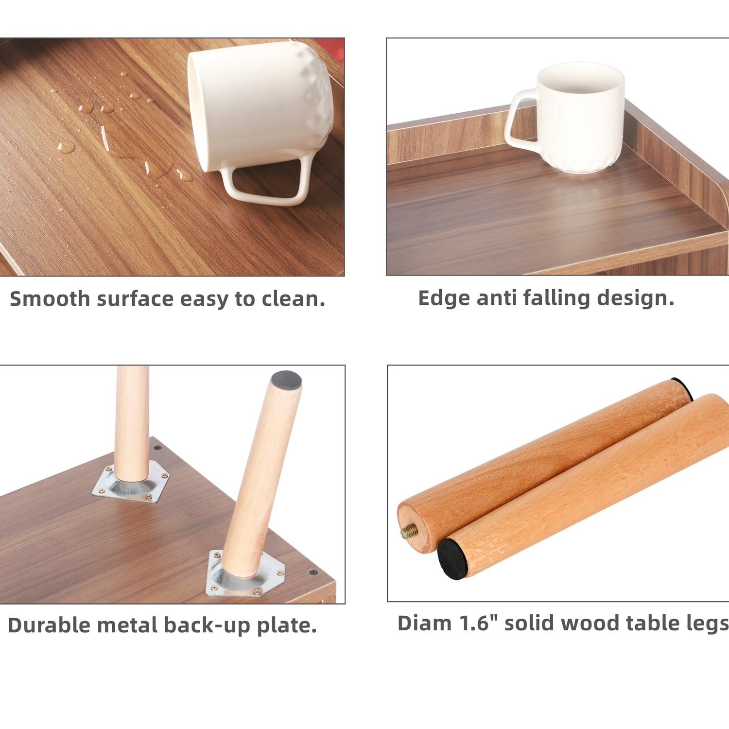 LUCKNOCK Nightstand, Mid-Century Modern Bedside Tables with Storage Shelf, Minimalist and Practical End Side Table, Fashion Bedroom Furniture, LUCKNOCK