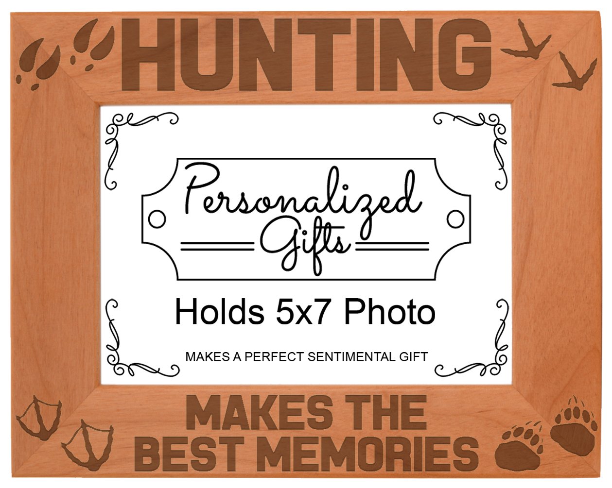 ThisWear Hunting Gifts Hunting Makes the Best Memories Hunter Gifts Wood Engraved 5x7 Landscape Picture Frame ThisWear