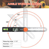 Preciva T-Bevel Gauge & Protractor with Horizontal and Vertical Bubble,0-338° Digital Angle Finder Protractor 230mm/8inch Display for Carpentry Preciva