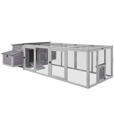 Aivituvin Chicken Coop Wooden Hen House Two Nesting Box with Large Run Outdoor Rabbit Hutch Bunny Cage Poultry Coop Suit for 4-6 Chickens Aivituvin