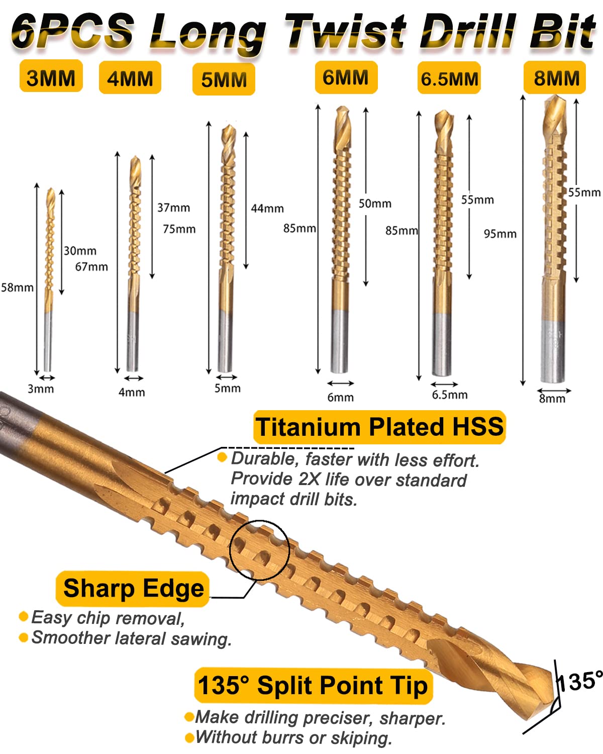 Rocaris 32 Pack Woodworking Chamfer Drilling Tools, Including Countersink Drill Bits, L-Wrench, Wood Plug Cutter, Step Bit, Center Punch, Cutting Rocaris