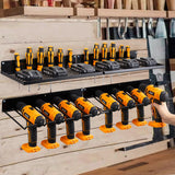 UU-Major Power Tool Organizer with Charging Station,Drill Holder Wall Mount,Garage Storage Shelves for Organization,Heavy Duty Pegboard Wall UU-Major