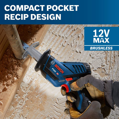 BOSCH PS60N 12V Max Pocket Reciprocating Saw (Bare Tool),Blue - WoodArtSupply