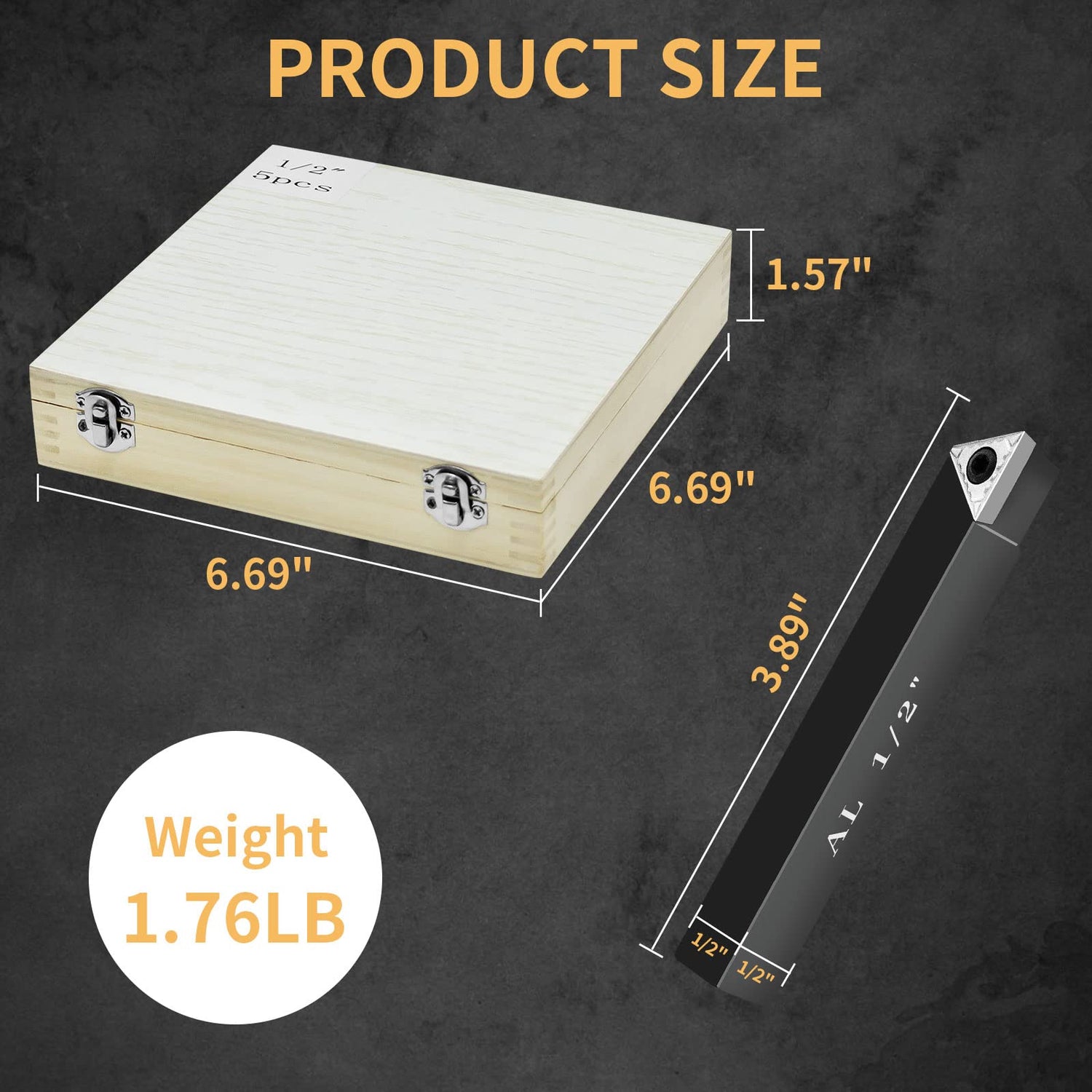 HAowosi Metal Lathe Cutting Tools,5 Sets of 1/2" Carbide Metal Cutting Tool Bits Kit,Indexable Lathe Turning Tool,Carbide Lathe Tools For Metal HAowosi