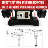 BUCKTOOL 8 inch Dual Speed Bench Grinder & Buffer, Professional Low High Speed Bench Grinder Buffer with Cast Iron Base TDS-200DS Bucktool