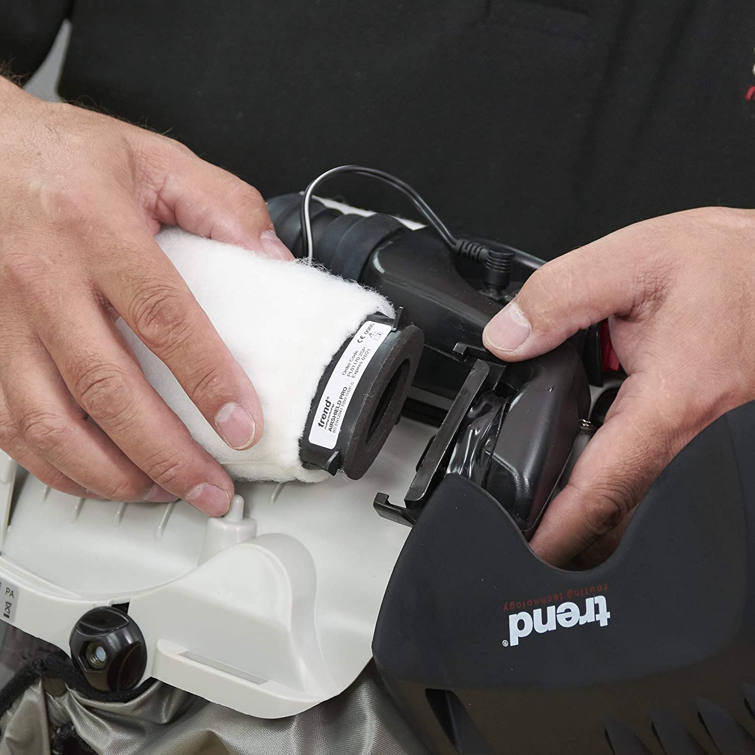 Trend Airshield Pro Full Air Circulating Face Shield w/ Ear Defenders - Complete Face and Hearing Protection Pack, AIR/PRO/D2 TREND