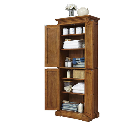 Homestyles Storage Pantry with Drawer and Adjustable Shelves 72 Inches High by 30 Inches Wide Distressed Oak