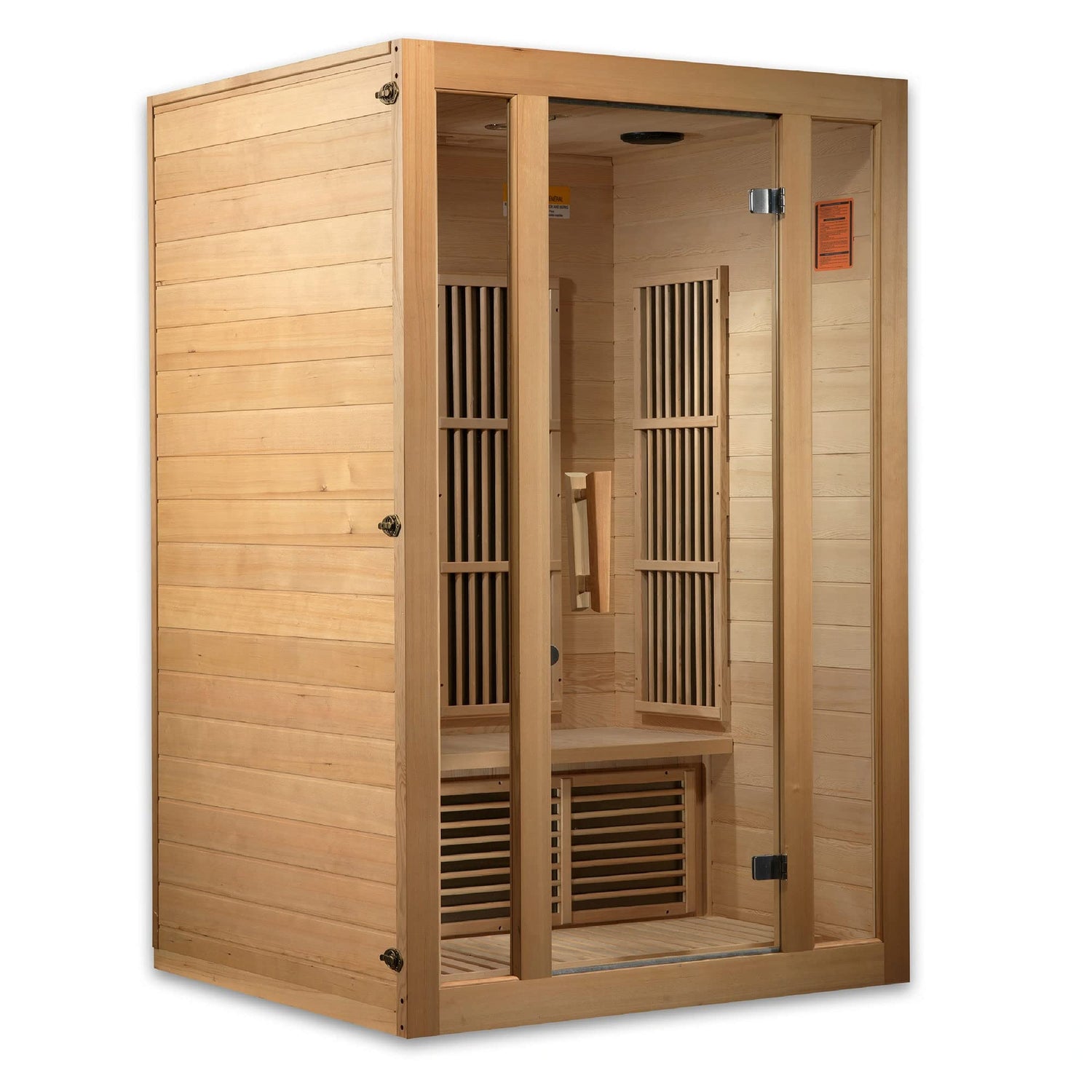 BOTARO Maxxus Saunas MX-J206-01 Seattle Carbon Far Infrared Sauna for 2 Persons, Hemlock Wood BOTARO