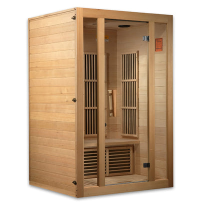 BOTARO Maxxus Saunas MX-J206-01 Seattle Carbon Far Infrared Sauna for 2 Persons, Hemlock Wood - WoodArtSupply