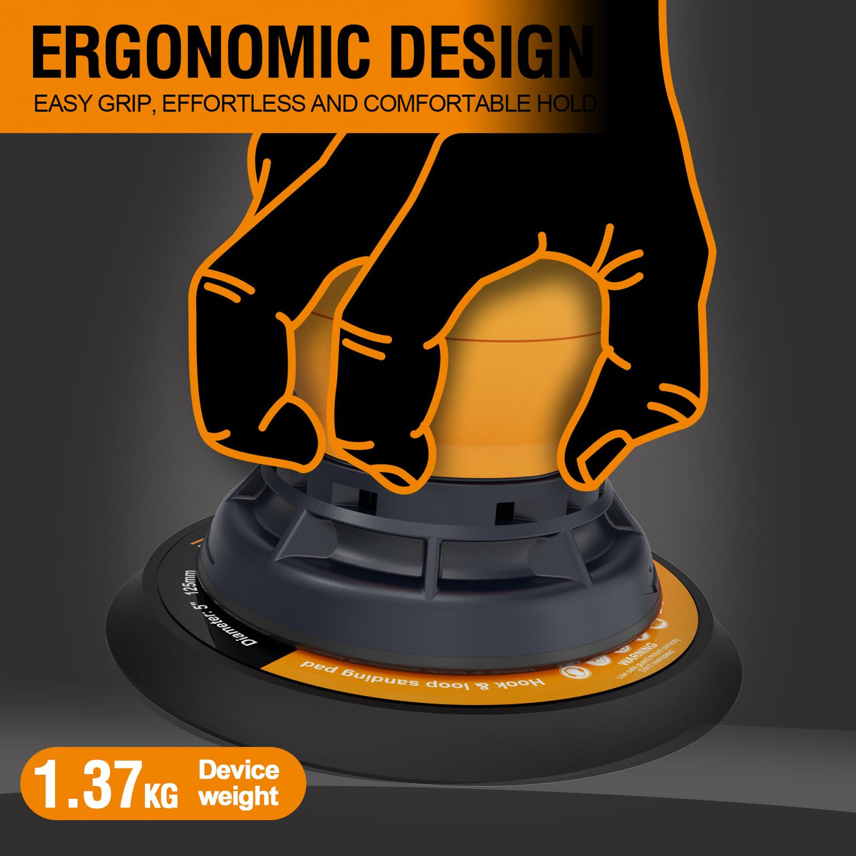 MAXXT Electric 5mm Random Orbital Sander, Palm Sander with Brushless Motor, 5&6Inch Sanding Pads, Central Vacuum, Sanders for Woodworking, Primary MAXXT