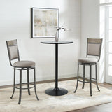 Modern 40" Black Round Bar Table with Solid Top and Sturdy Metal Base Dopinmin