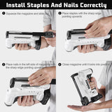 Bielmeier 20V Cordless Brad Nailer, 2-in-1 18 Gauge Nail Gun Battery Powered, Electric Staple Gun for Upholstery, Carpentry, and DIY, Include 2.0Ah BIELMEIER