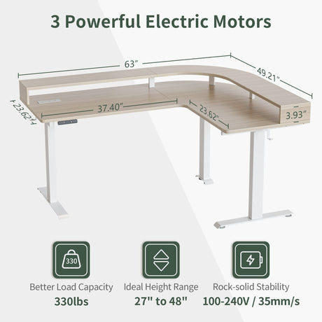 FEZIBO L Shaped Standing Desk FEZIBO