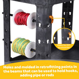 ELAFROS Heavy Duty Plastic Utility Cart 34 x 17 Inch - Work Cart Tub Storage W/Deep Shelves and Full Swivel Wheels Safely Holds up to 550 lbs - 2 ELAFROS