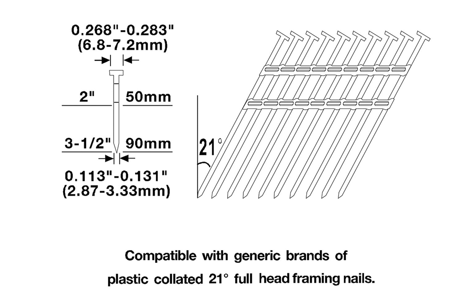 NuMax SFR2190 Pneumatic 21 Degree 3-1/2" Framing Nailer NuMax
