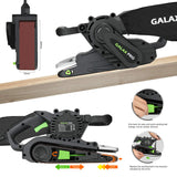 GALAX PRO 8 Amperes Belt Sander 120-380RPM with Variable Speed Settings, 5 Pieces Sanding Belts(3x21 Inch) and Dust Bag for Stock Removal GALAX PRO