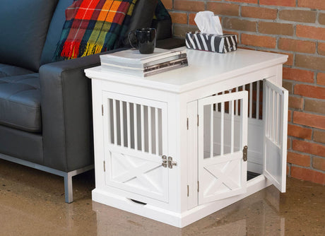 zoovilla Merry Products Triple Door Medium Dog Crate, Dog Kennel, Dog Cage, White zoovilla