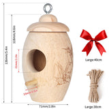 Hummingbird House, 2 PCS Wooden Hummingbird Houses for Outside for Nesting, Screwable Cover Hummingbird Houses with Red Ribbons, Gardening Gifts Home LOTKEY