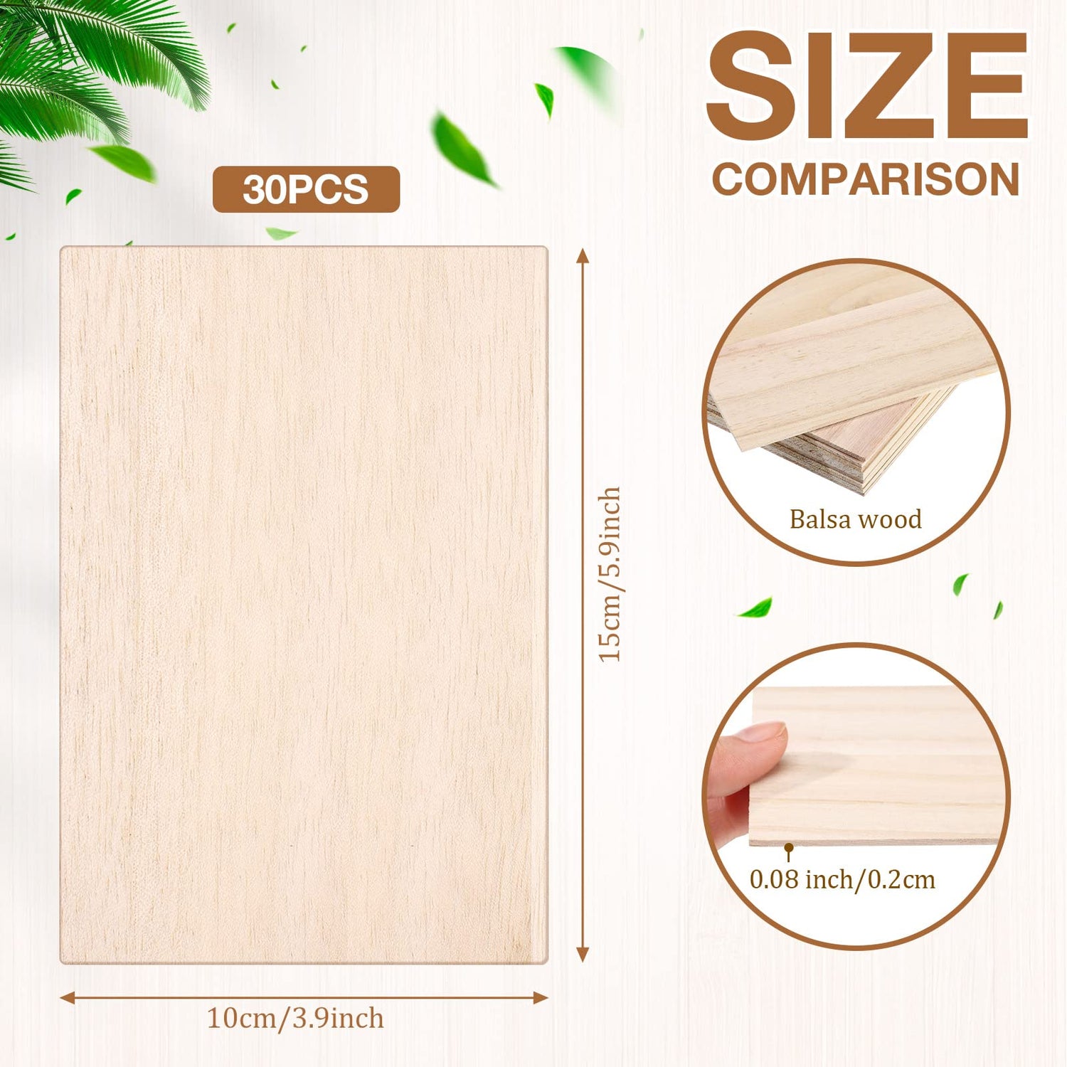 30 Pack 4 x 6 Inch Balsa Wood Sheets Thin Plywood Wood Sheets Balsa Wood Sheets for Crafts Unfinished Wood Sheets for Architectural Models Painting Qunclay