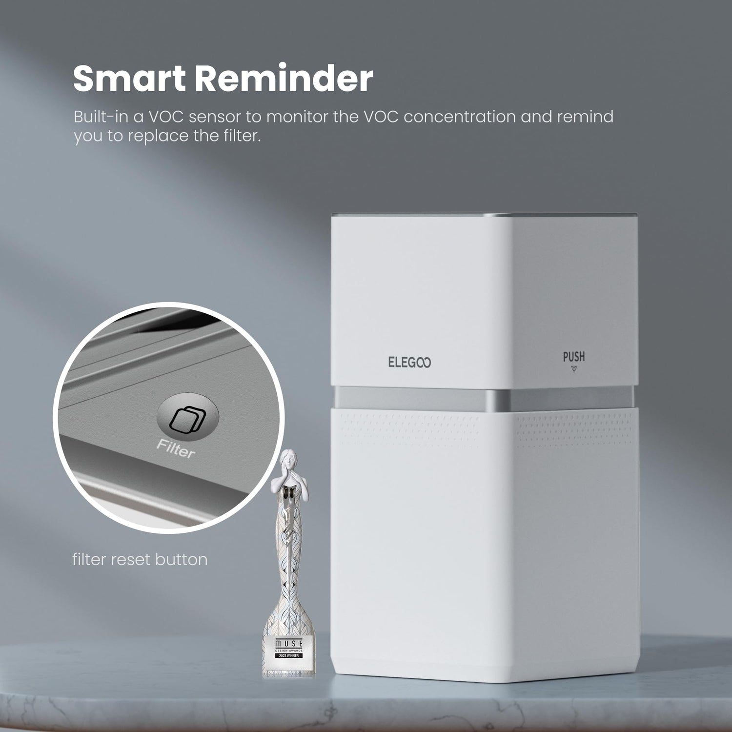 ELEGOO Marsmate Air Purifier, Remove Up to 95% TVOC, Compatible with ELEGOO Mars 4 Series, Saturn 3 Series, Saturn 2, Saturn 8K and Jupiter 3D ELEGOO