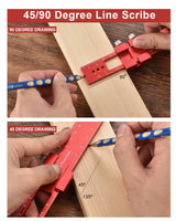 Woodworking Ruler Precision Pocket Rule - BOXmime 12, 8, 6 Inch Metal Slide Stop Marking Ruler Metric Inch Measuring Wood Working Scribing Rulers - BOXmime