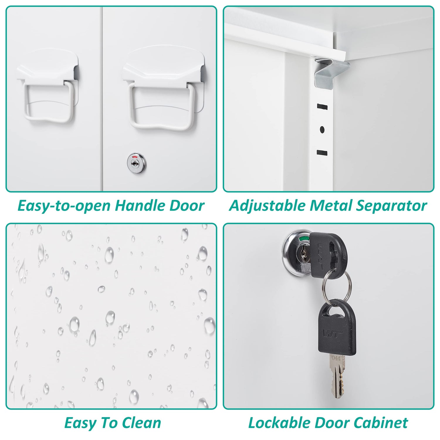 SISESOL Storage Cabinet with Doors and Shelves,40" Metal Storage Cabinet with Lock Door Adjustable Shelf,File Cabinet for Office Storage Cabinet, SISESOL