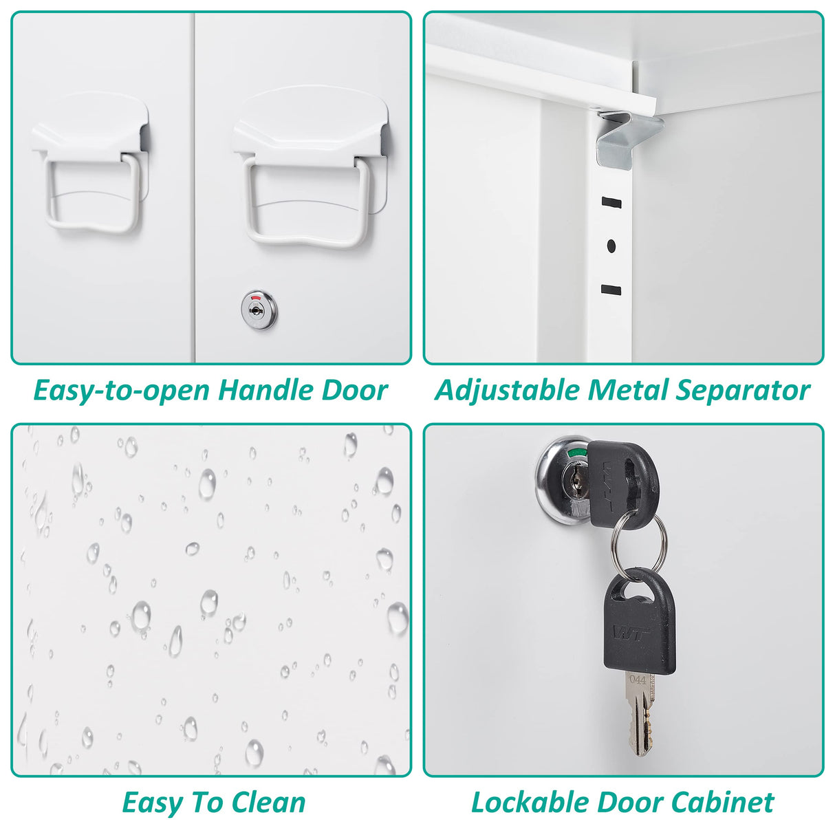 SISESOL Storage Cabinet with Doors and Shelves,40" Metal Storage Cabinet with Lock Door Adjustable Shelf,File Cabinet for Office Storage Cabinet, SISESOL