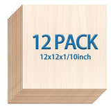 DIYDEC 12 Pack Basswood Sheets 12x 12 x 1/10 Inch Thin Plywood Wood Sheets Unfinished Wood Squares Boards Balsa Wood Sheets for Crafts Architectural DIYDEC