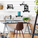 Tcevily 3 Pack Wooden Slatwall Shelf, 15.7" x 6" Slat Wall Shelves with Metal Brackets Heavy Duty Slatwall Shelving Organizer Accessories for Home Tcevily