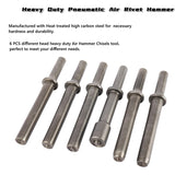 YaeCCC 7 Pcs Heavy Duty Smoothing Pneumatic Air Rivet Hammer Tools Steel Air Hammer Chisel Pneumatic Hammer for Hollow Solid Half-hollow Rivet Yaeccc