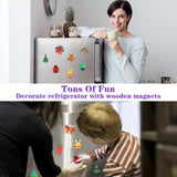 Worgree DIY Wooden Magnets, 36 pcs Wooden Art Craft Supplies Painting Kit for Kids Party Favors for Boys Girls Ages 4-8 8-12 Birthday Easter Crafts Worgree