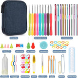 Katech 85-Piece Crochet Hooks Set, Crochet Hook Kit with Storage Case, Ergonomic Knitting Needles Weave Yarn Kits DIY Hand Knitting Craft Art Tool Katech