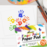 AROIC 70 Sheets Finger Paint Paper 11.8 x 15.7 inches, Paint Pad for Kids, Fingerpaint Paper For Toddlers And Kids, Kids Art Supplies, Art Paper AROIC