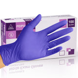 PEIPU Nitrile Gloves,Disposable Cleaning Gloves,(Medium, 100-Count) Powder Free, Latex Free,Rubber Free,Ultra-Strong,Food Handling Use, Single Use PEIPU