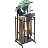 Sttoraboks Garden Tool Organizer, Yard Tool Tower Rack for Garage Organization and Storage, Up to 35 Long-Handled Tools/Rakes/Brooms, Heavy Duty Sttoraboks