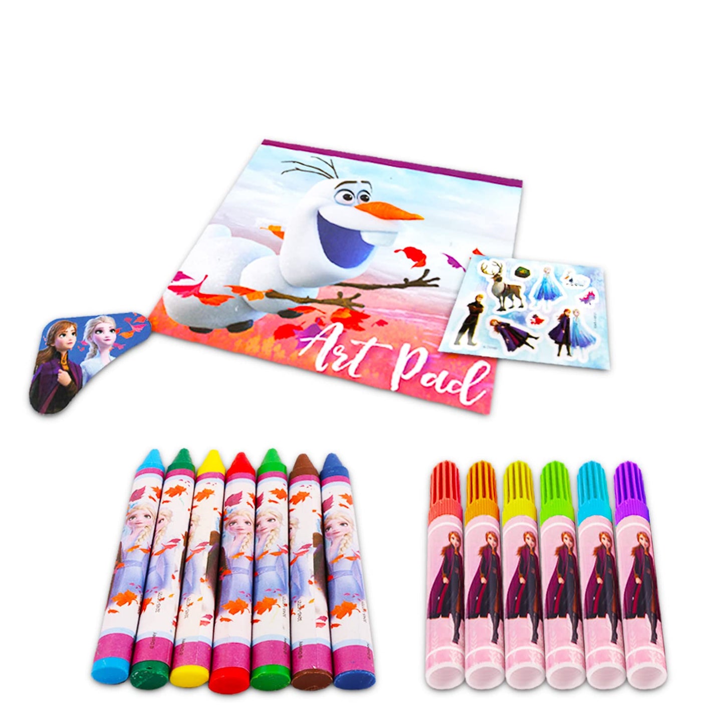 Classic Disney Frozen Art Set for Kids - Bundle with 40 Pc Frozen Art Kit with Coloring Utensils, Brushes, Art Pad, Stickers and More! (Frozen Arts - WoodArtSupply