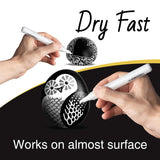 White Paint Pen for Art - 8Pack Acrylic White Paint Marker for Rock Painting, Stone, Wood, Canvas, Glass, Metal, Metallic, Ceramic, Tire, Graffiti, AKARUED