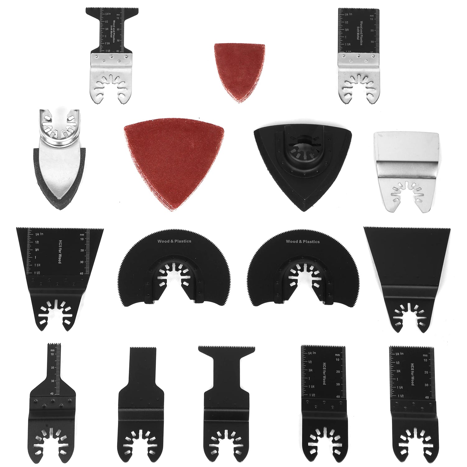 WEN MTB014 34-Piece Oscillating Multi-Tool Accessory Set with HCS Blades, Bi-Metal Blades, Sanders, and Scraper WEN