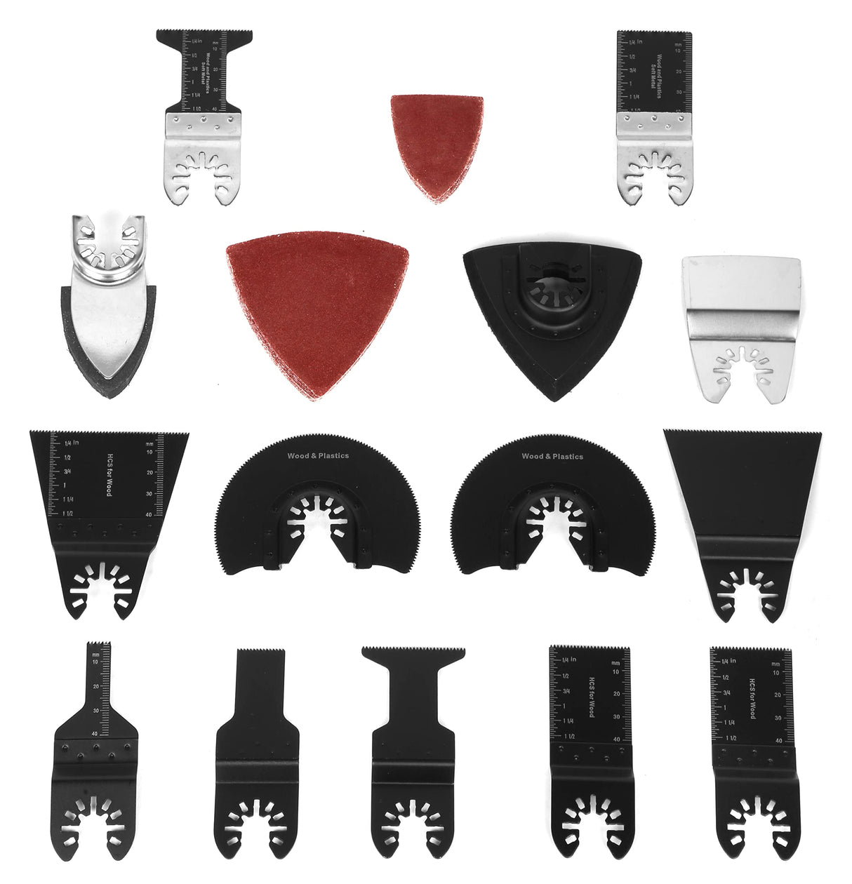 WEN MTB014 34-Piece Oscillating Multi-Tool Accessory Set with HCS Blades, Bi-Metal Blades, Sanders, and Scraper WEN