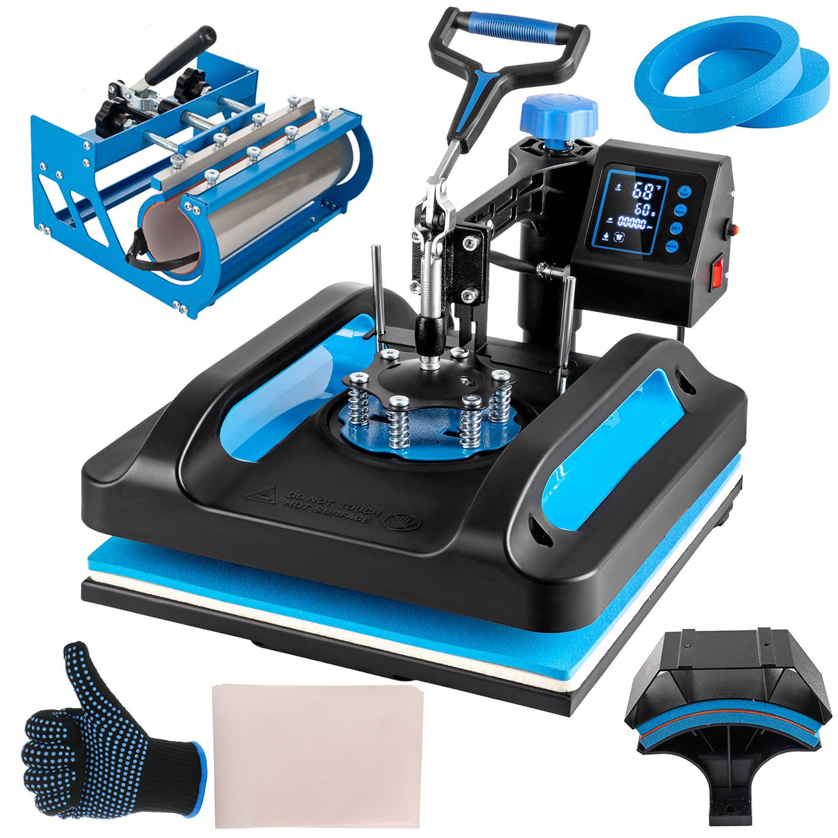 Topdeep Pro Heat Press 15x15 Inch, 5 in 1 Heat Press Machine with 30 OZ Tumbler Press, Swing Away T Shirt Pressing Machine, Combo Tumbler Heat Press Topdeep