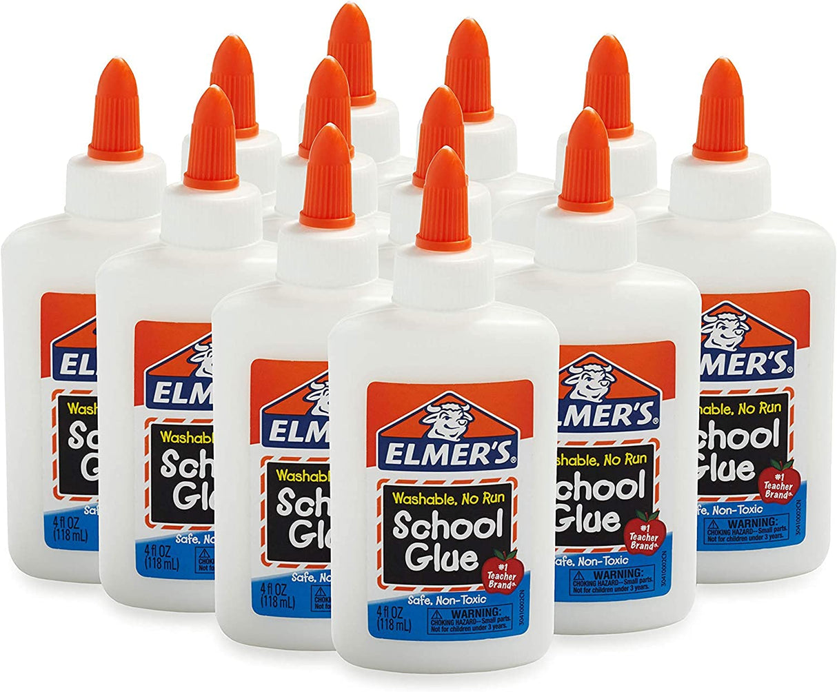 Elmers Liquid School Glue, Slime Glue & Craft Glue | Washable, 4 Ounces Each, 24 Count, Great for Making Slime WoodArtSupply